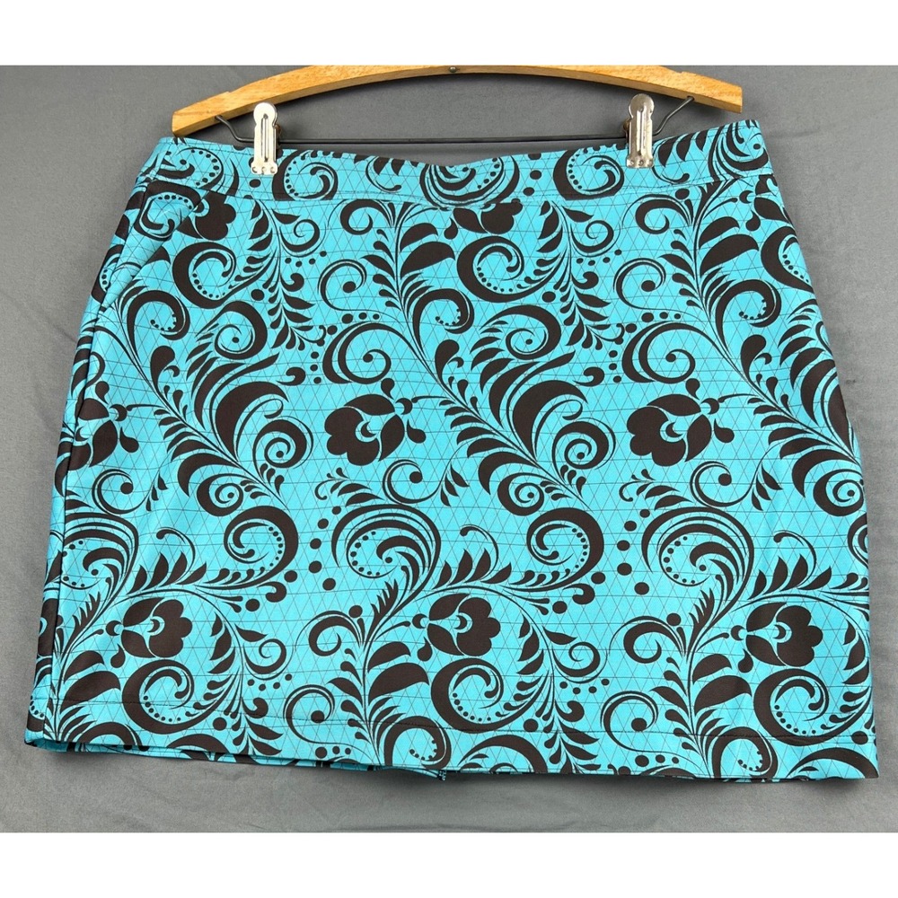 D'ablo Lady Collection Golf Skort Womens 34 Blue Black Damask Banyan Golf Club